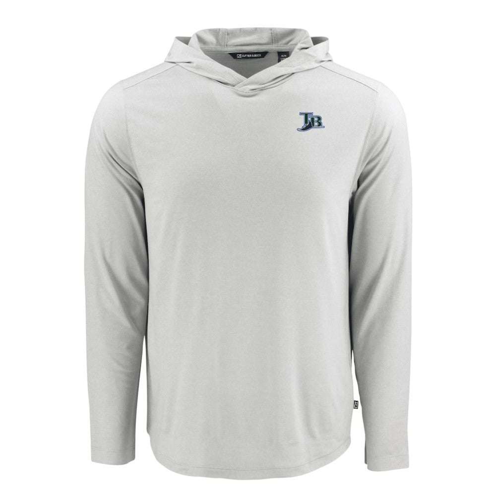 Tampa Bay Rays Cutter & Buck Coastline Epic Comfort Recycled Eco Hoodie Long Sleeve T-Shirt - Gray Hoodies
