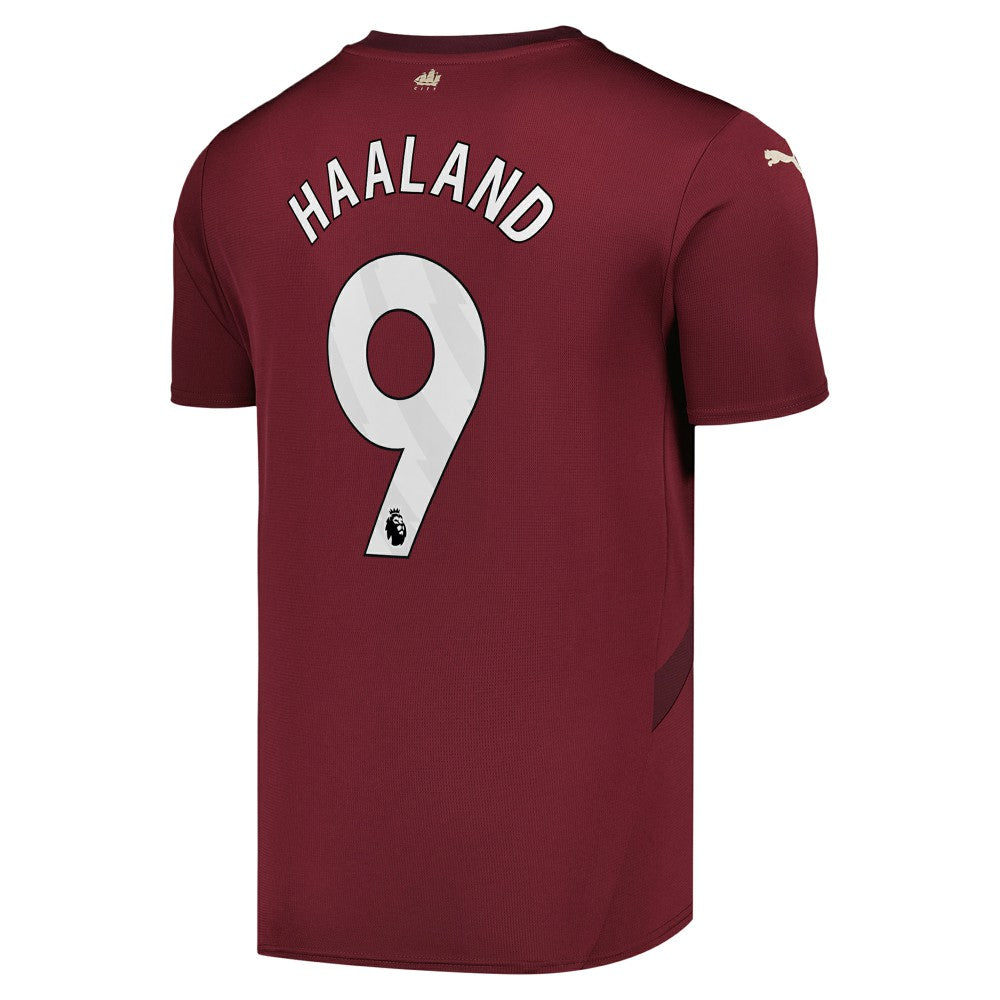 Erling Haaland Manchester City 2024/25 Third Replica Player Jersey Burgundy