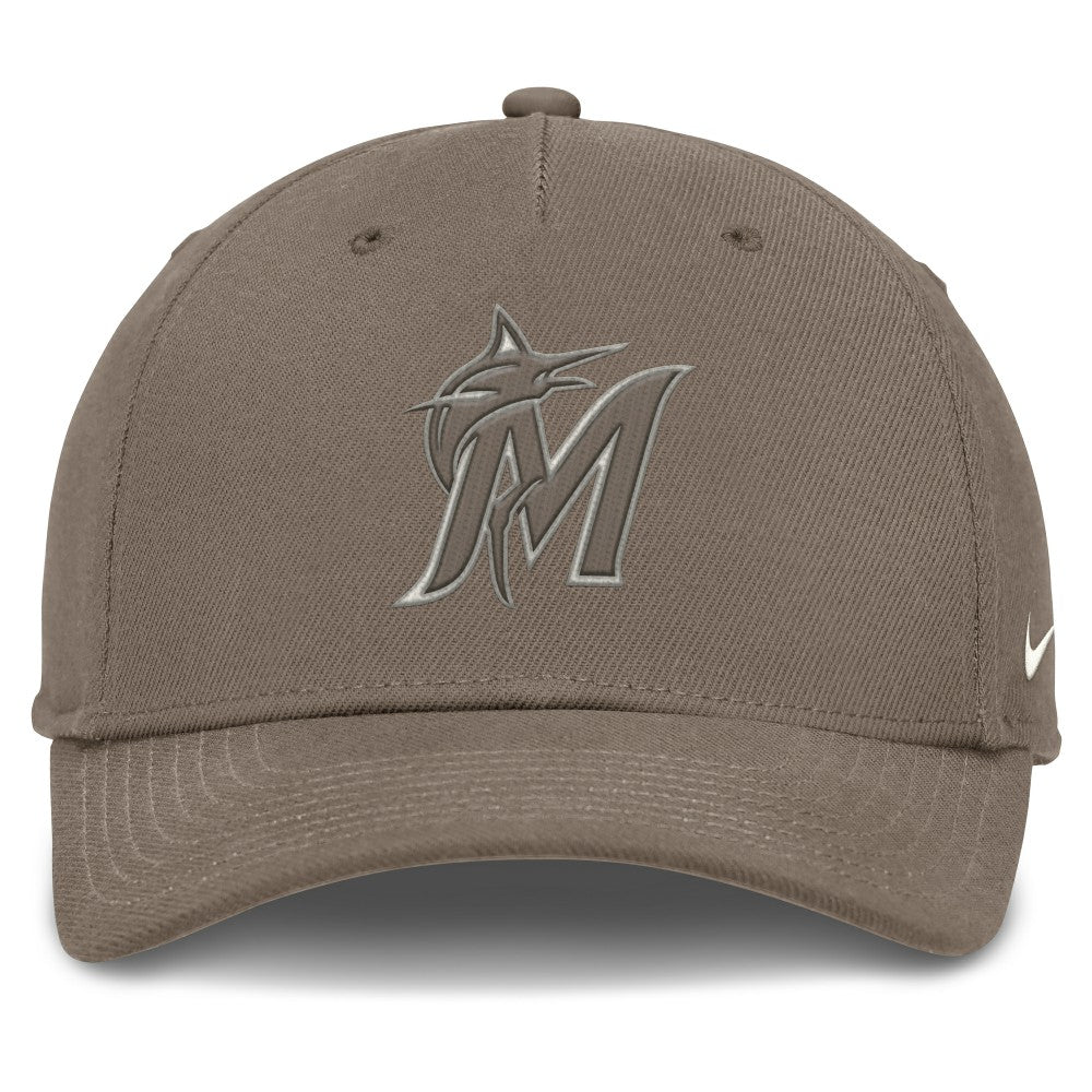 Miami Marlins Nike Rise Performance Adjustable Hat - Brown Hats