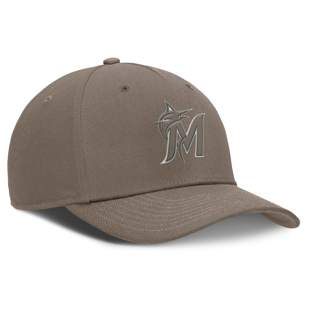 Miami Marlins Nike Rise Performance Adjustable Hat - Brown Hats