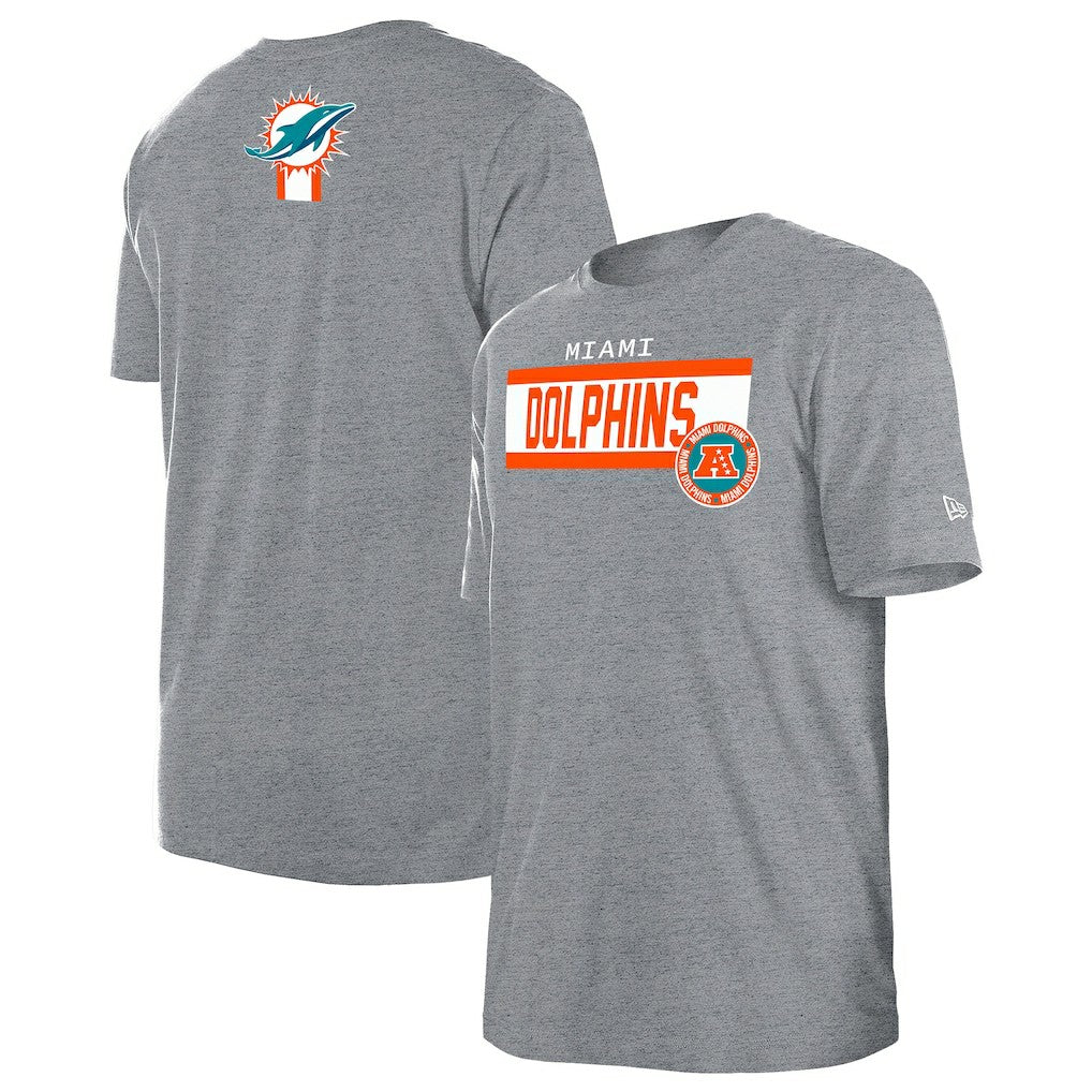 Miami Dolphins New Era 3rd Down High Density Print T-Shirt Gray