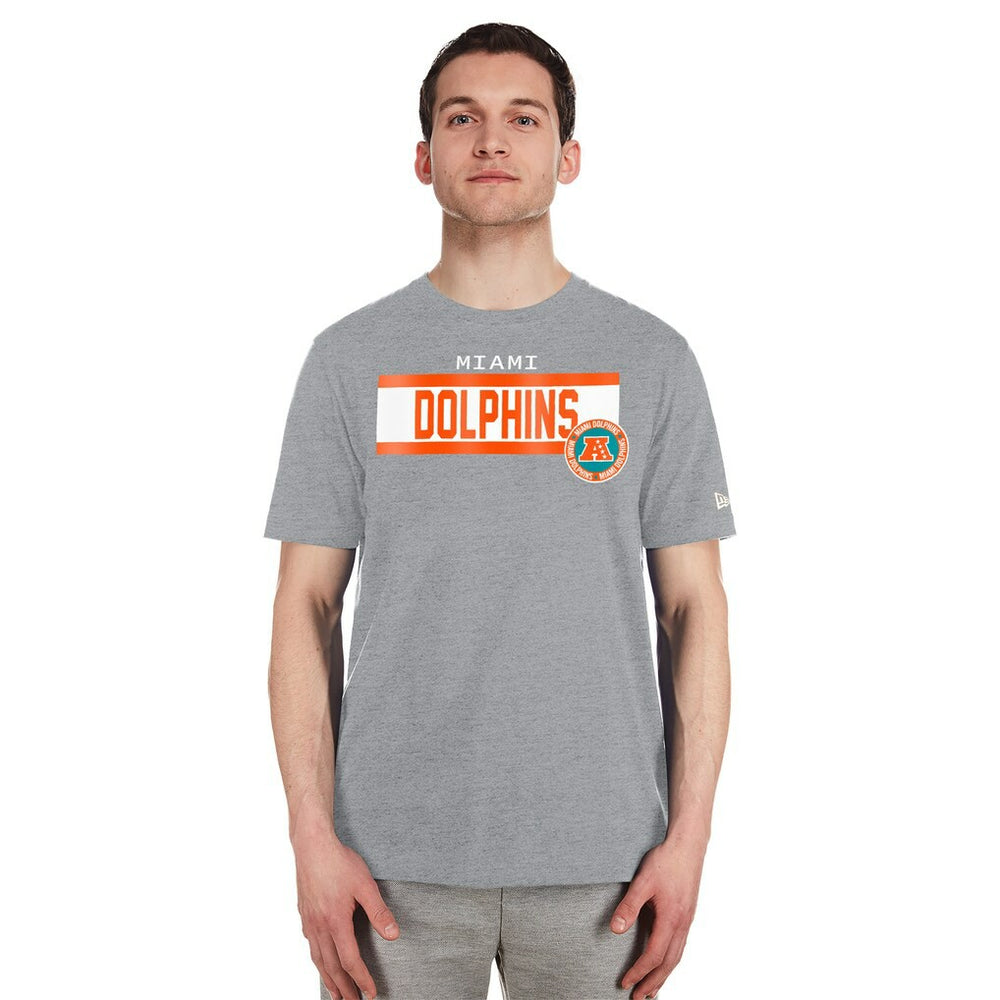 Miami Dolphins New Era 3rd Down High Density Print T-Shirt Gray