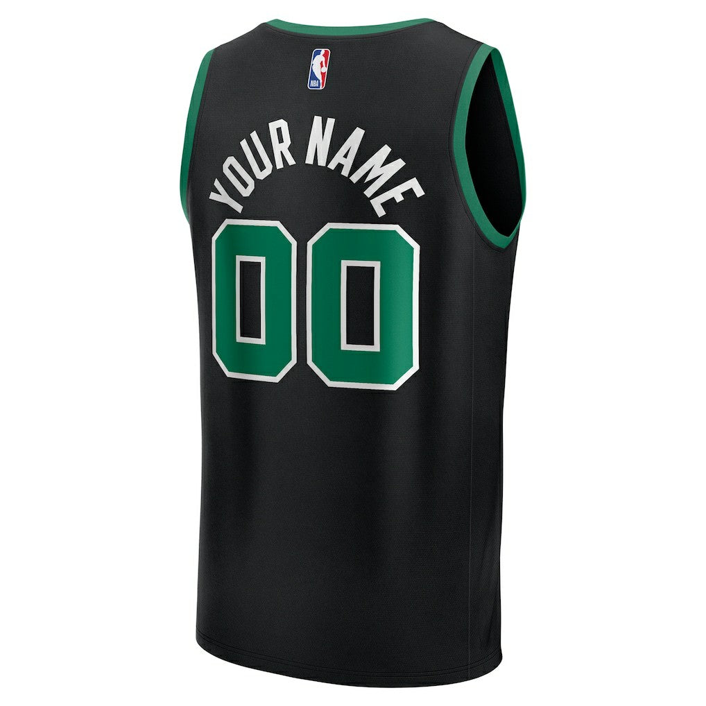 Boston Celtics Fast Break Custom Jersey Statement Edition Black
