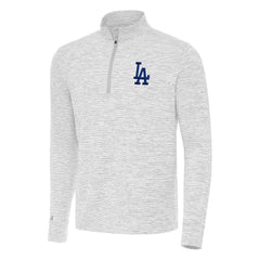 Los Angeles Dodgers Antigua Cause Quarter-Zip Top - Gray/White Tops