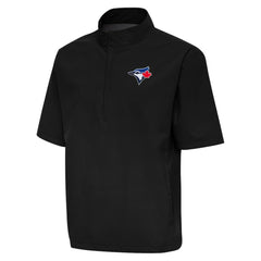 Toronto Blue Jays Antigua Brisk Quarter-Zip Wind Shirt - Black