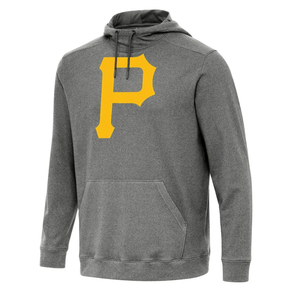 Pittsburgh Pirates Antigua Cloud Pullover Hoodie - Heather Black Hoodies
