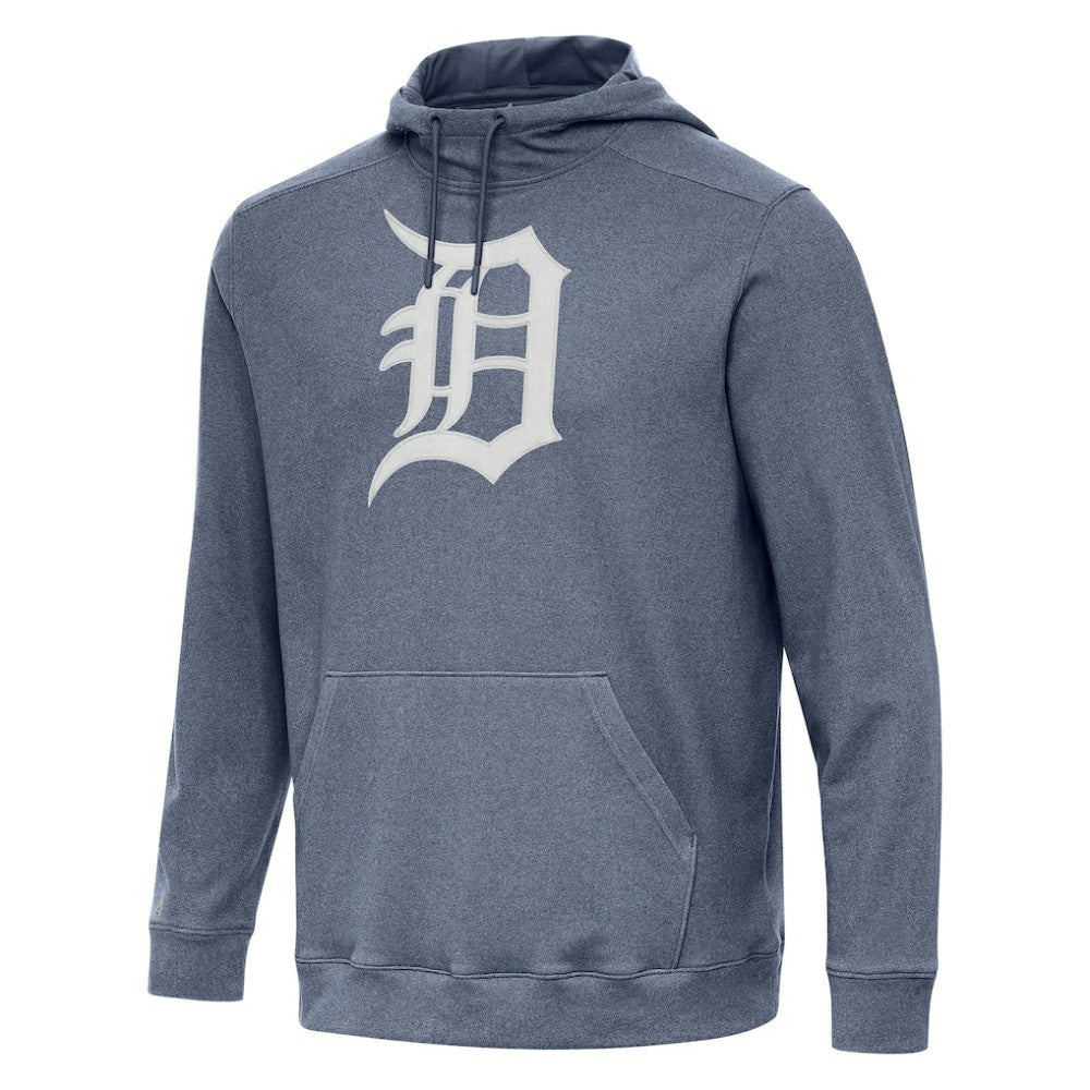 Detroit Tigers Antigua Cloud Pullover Hoodie - Heather Navy Hoodies