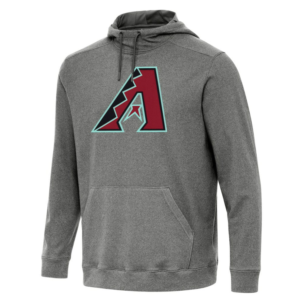 Arizona Diamondbacks Antigua Cloud Pullover Hoodie - Heather Black Hoodies