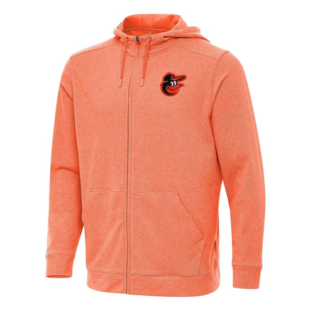 Baltimore Orioles Antigua Effortless Full-Zip Hooded Jacket - Heather Orange Jackets