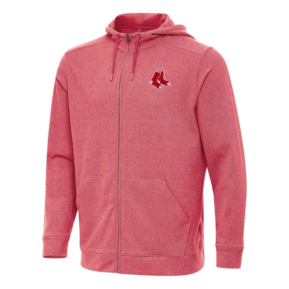 Boston Red Sox Antigua Effortless Full-Zip Hooded Jacket - Heather Red Jackets