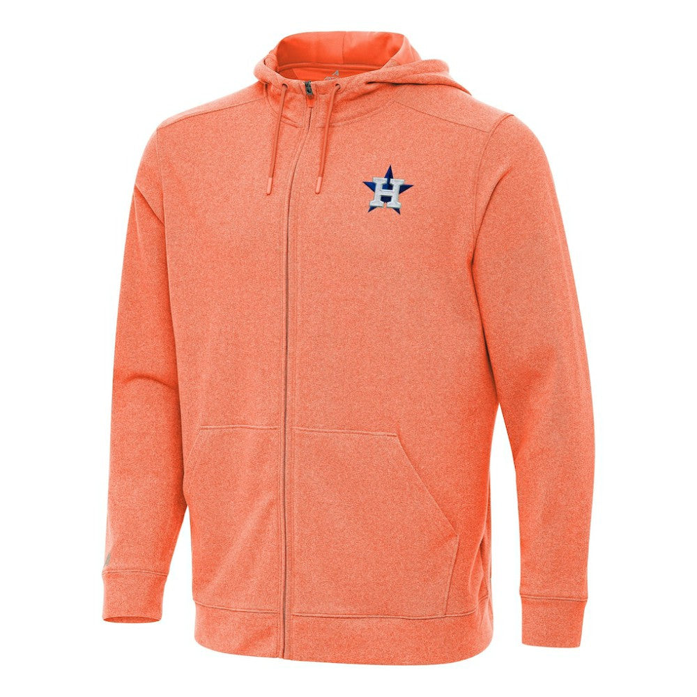 Houston Astros Antigua Effortless Full-Zip Hooded Jacket - Heather Orange Jackets