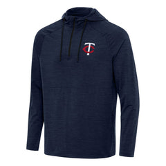 Minnesota Twins Antigua Spikes Quarter-Zip Pullover Hoodie - Heather Navy Hoodies