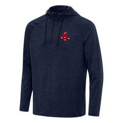Boston Red Sox Antigua Spikes Quarter-Zip Pullover Hoodie - Heather Navy Hoodies