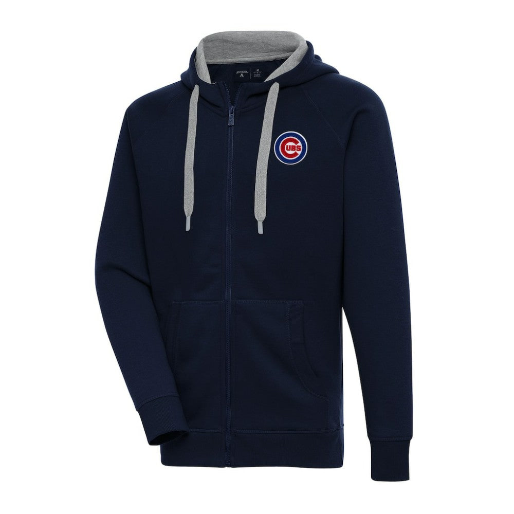 Chicago Cubs Antigua Big & Tall Victory Full-Zip Hoodie Jacket - Navy Jackets