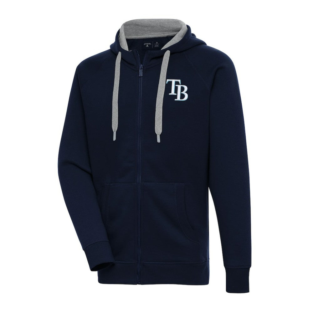 Tampa Bay Rays Antigua Big & Tall Victory Full-Zip Hoodie Jacket - Navy Jackets