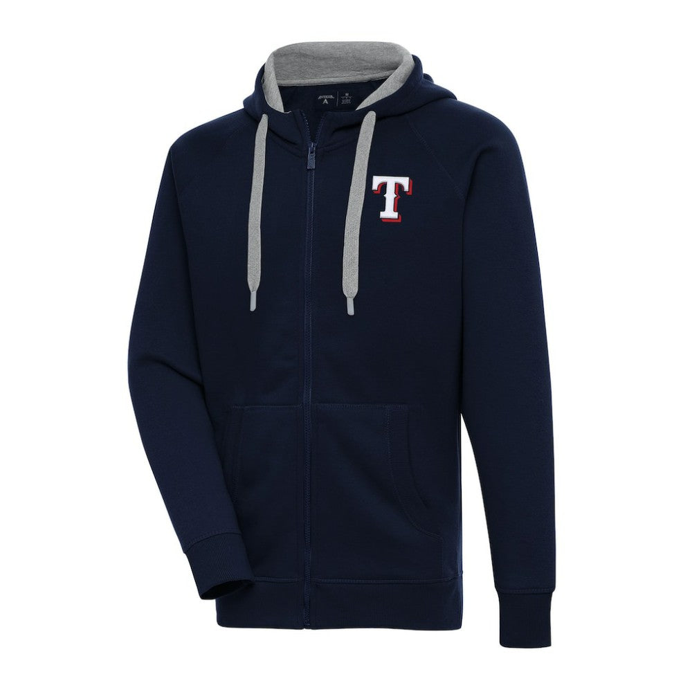 Texas Rangers Antigua Big & Tall Victory Full-Zip Hoodie Jacket - Navy Jackets