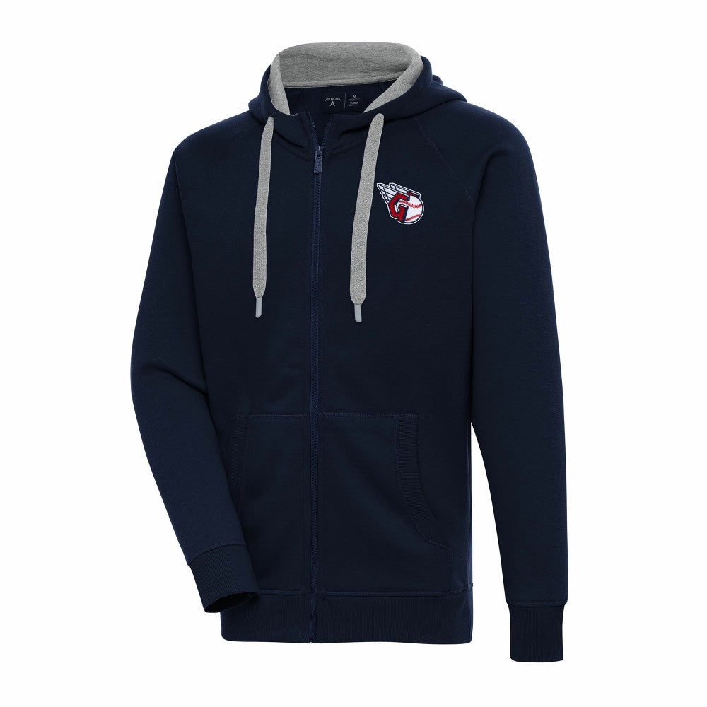 Cleveland Guardians Antigua Big & Tall Victory Full-Zip Hoodie Jacket - Navy Jackets