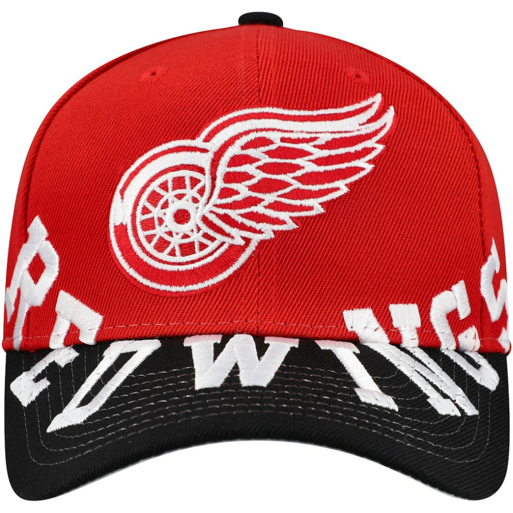 NHL Detroit Red Wings Mitchell & Ness Underarch Two-Tone Pro Crown Snapback Hat - Red/Black