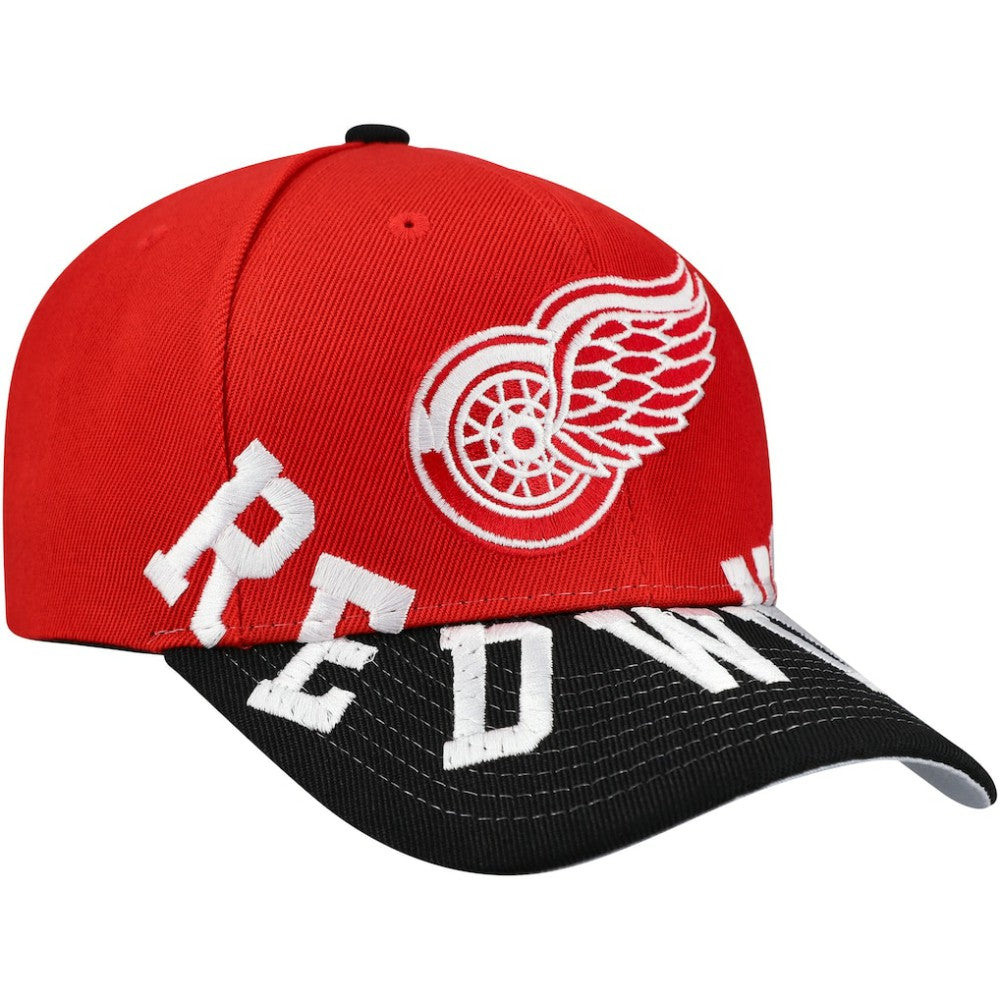 NHL Detroit Red Wings Mitchell & Ness Underarch Two-Tone Pro Crown Snapback Hat - Red/Black