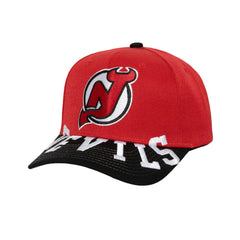 NHL New Jersey Devils Mitchell & Ness Underarch Two-Tone Pro Crown Snapback Hat - Red/Black