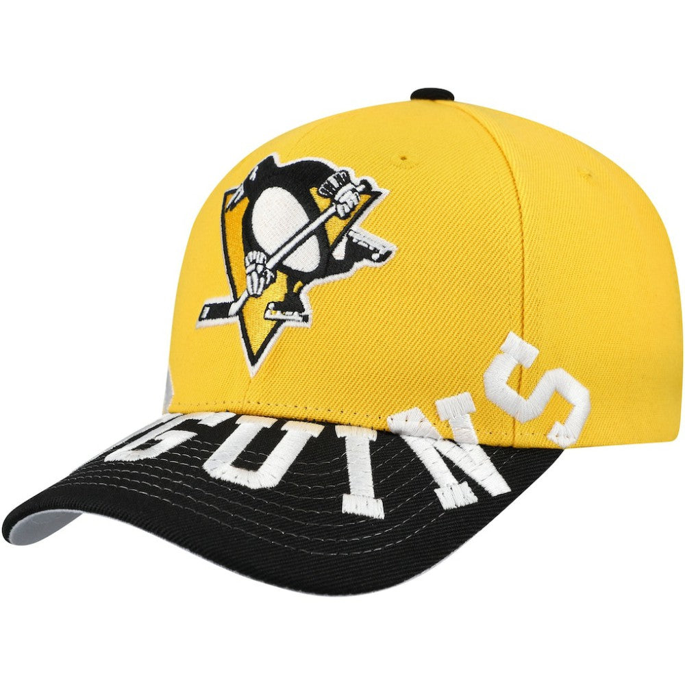 NHL Pittsburgh Penguins Mitchell & Ness Underarch Two-Tone Pro Crown Snapback Hat - Gold/Black