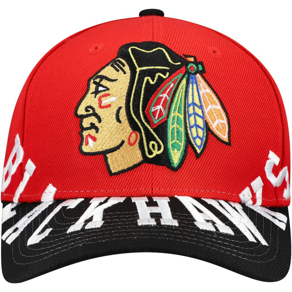 NHL Chicago Blackhawks Mitchell & Ness Underarch Two-Tone Pro Crown Snapback Hat - Red/Black