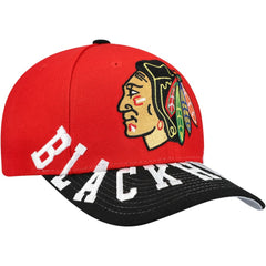 NHL Chicago Blackhawks Mitchell & Ness Underarch Two-Tone Pro Crown Snapback Hat - Red/Black