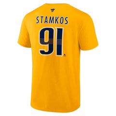 NHL Steven Stamkos Nashville Predators Fanatics Authentic Stack Name & Number T-Shirt - Gold