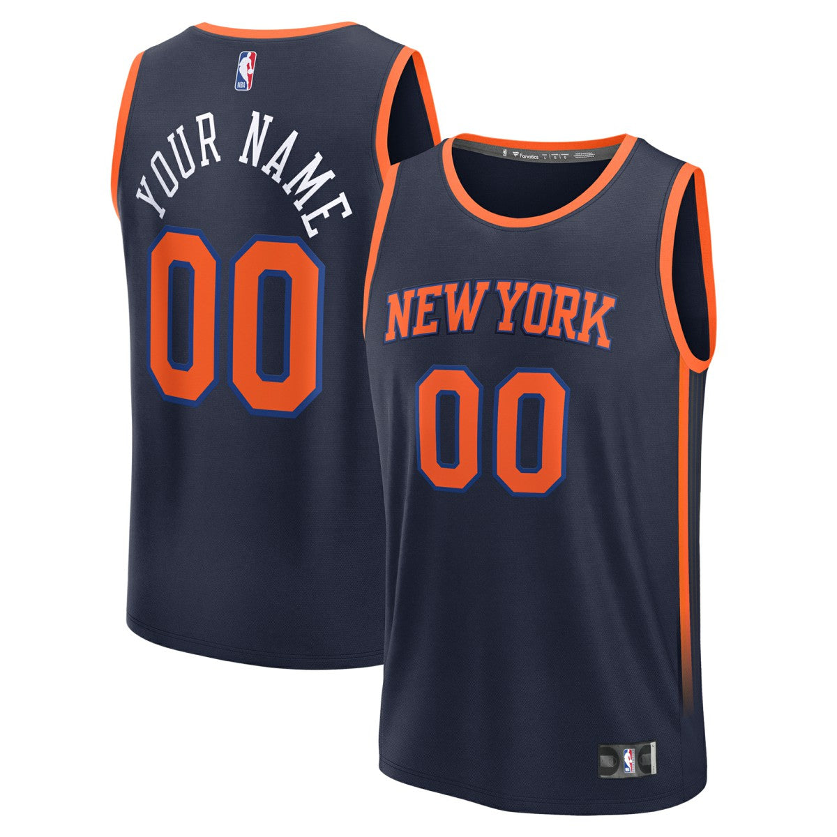 New York Knicks Fast Break Custom Jersey Statement Edition Navy