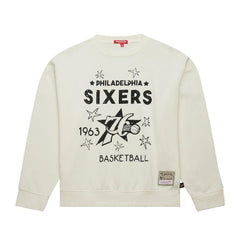 Philadelphia 76ers Women's Hardwood Classics Pullover Sweatshirt Cream