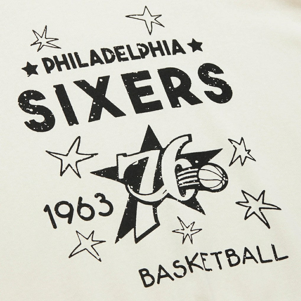 Philadelphia 76ers Women's Hardwood Classics Pullover Sweatshirt Cream