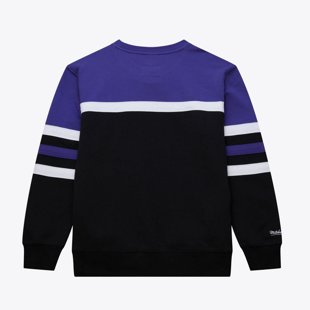 Utah Jazz Hardwood Classics Vintage Logo Head Coach Pullover Sweatshirt Black/Purple