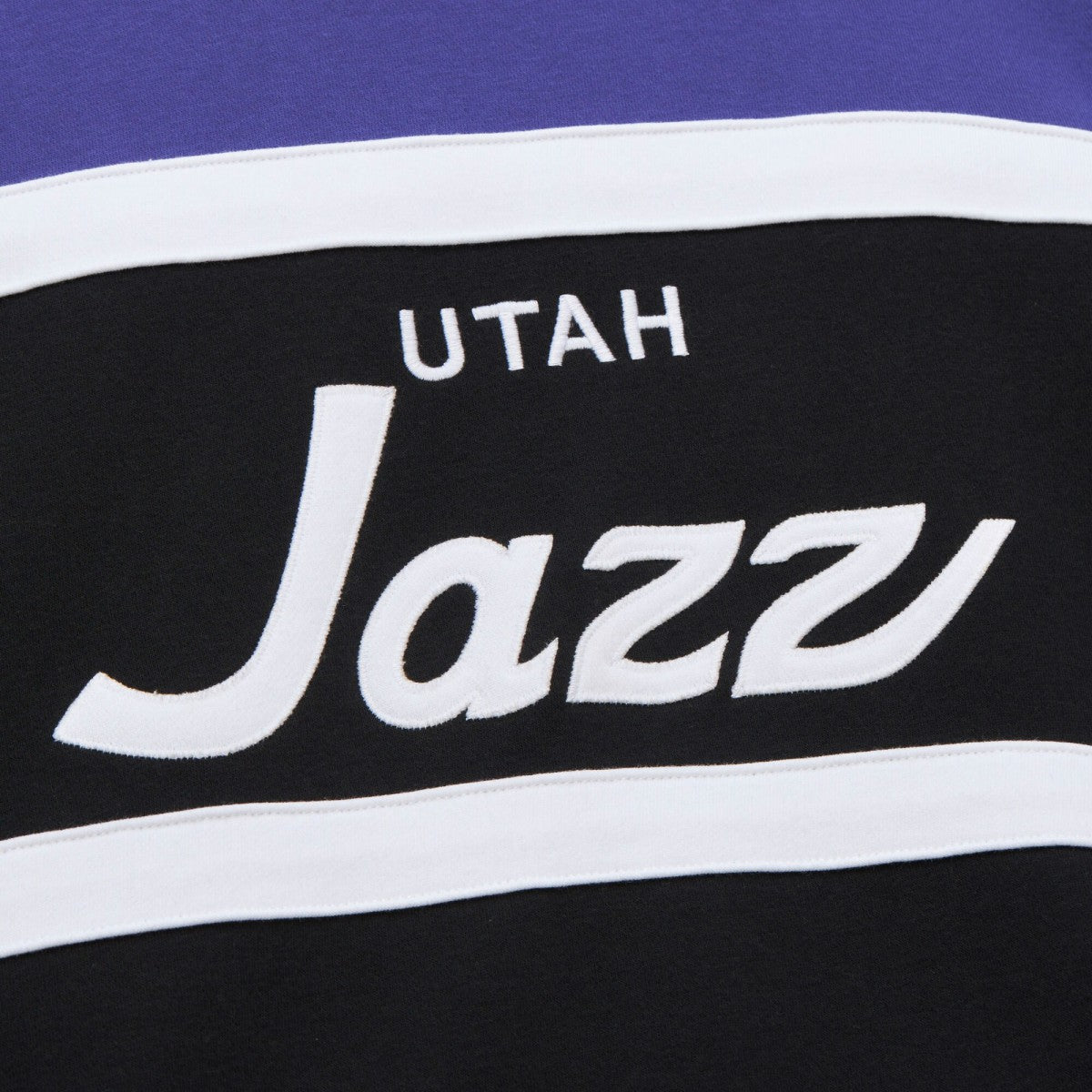 Utah Jazz Hardwood Classics Vintage Logo Head Coach Pullover Sweatshirt Black/Purple