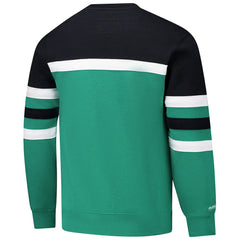 Boston Celtics Hardwood Classics Vintage Logo Head Coach Pullover Sweatshirt Kelly Green/Black