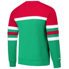 Milwaukee Bucks Hardwood Classics Vintage Logo Head Coach Pullover Sweatshirt Green/Red
