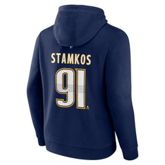 NHL Steven Stamkos Nashville Predators Fanatics Authentic Stack Name & Number Tri-Blend Pullover Hoodie - Navy