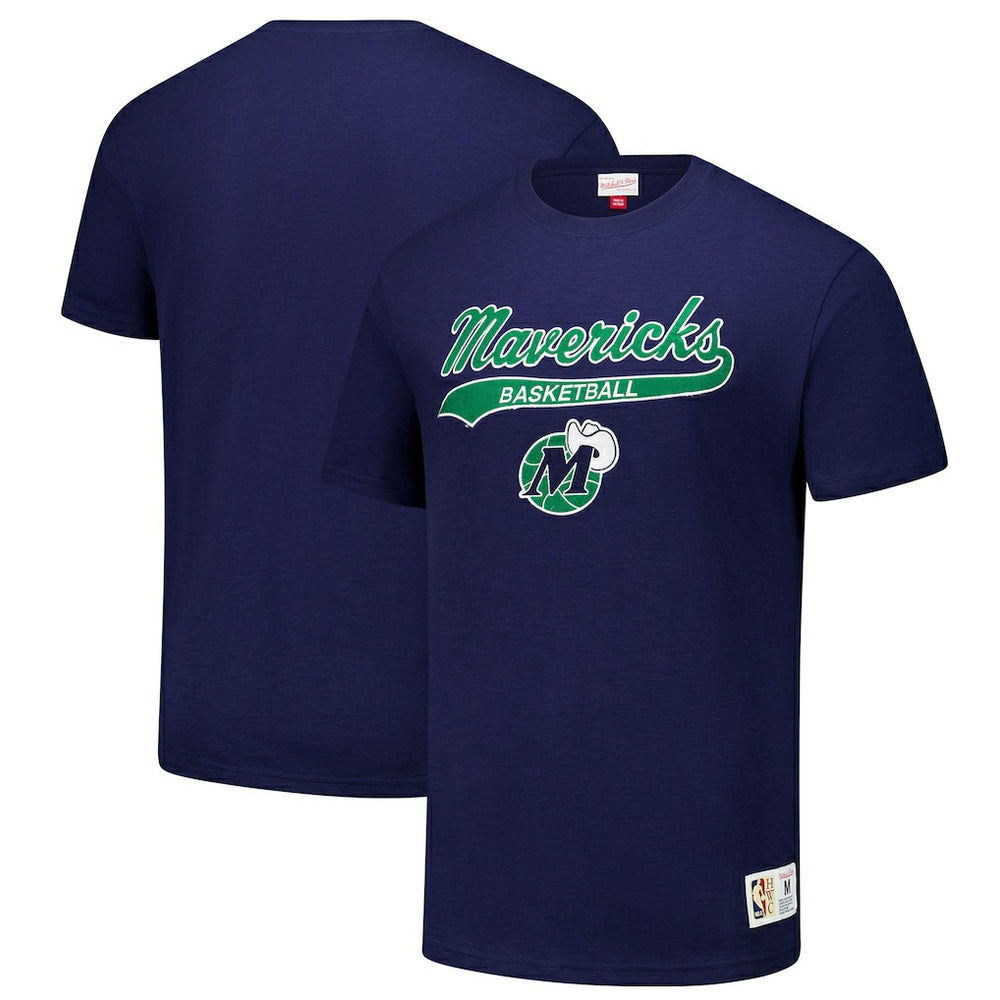 Dallas Mavericks Hardwood Classics Felt Applique Slub T-Shirt Navy
