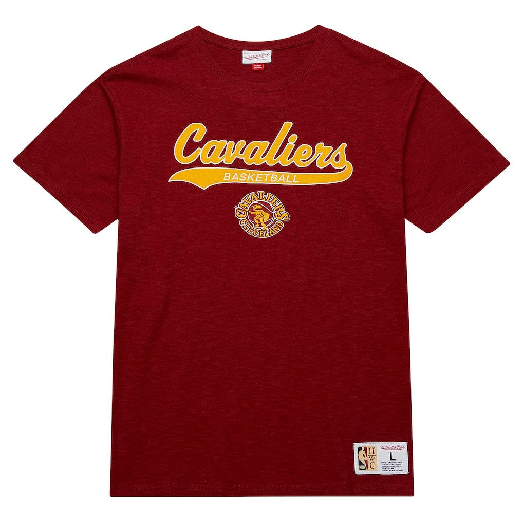 Cleveland Cavaliers Hardwood Classics Felt Applique Slub T-Shirt Wine