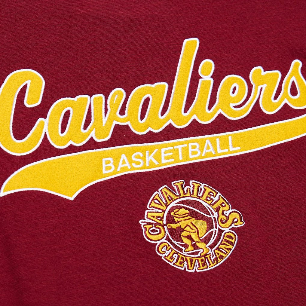 Cleveland Cavaliers Hardwood Classics Felt Applique Slub T-Shirt Wine