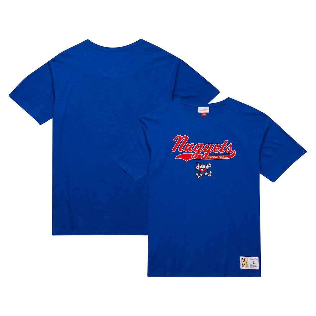 Denver Nuggets Hardwood Classics Felt Applique Slub T-Shirt Royal