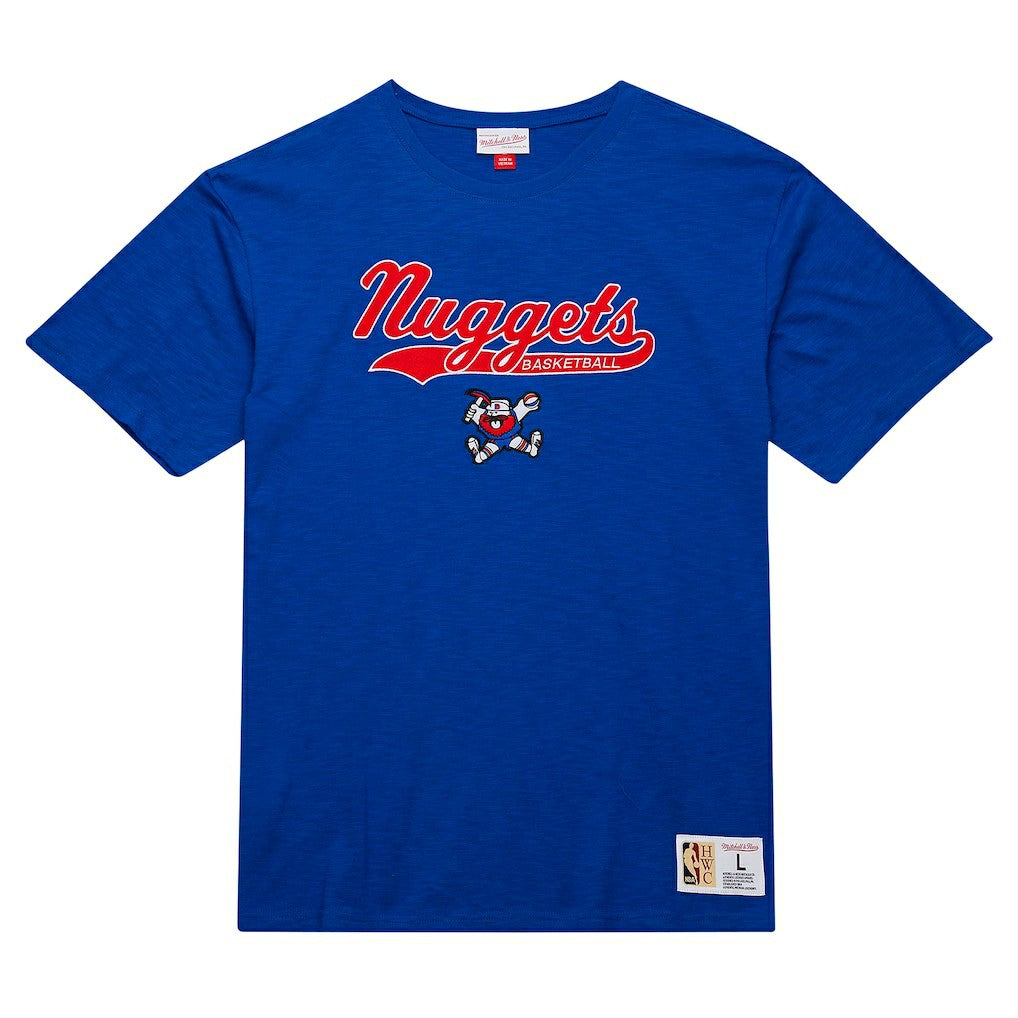 Denver Nuggets Hardwood Classics Felt Applique Slub T-Shirt Royal