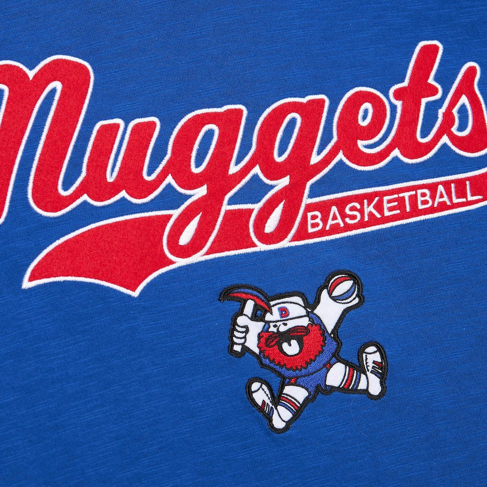 Denver Nuggets Hardwood Classics Felt Applique Slub T-Shirt Royal