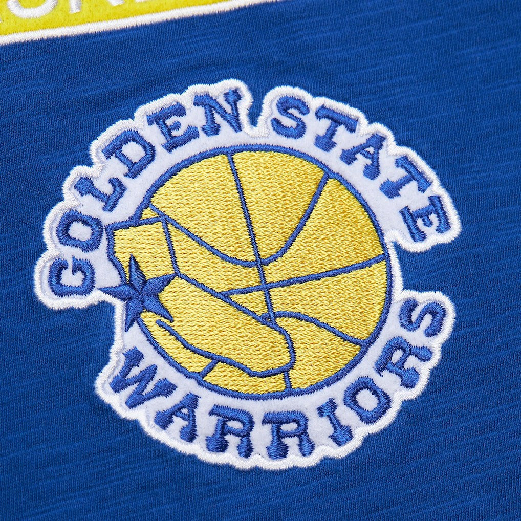 Golden State Warriors Hardwood Classics Felt Applique Slub T-Shirt Royal