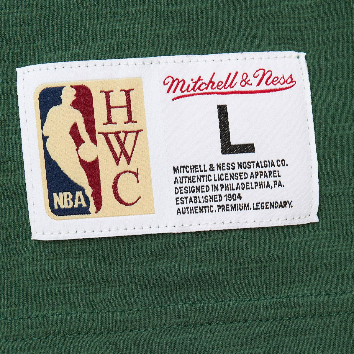 Milwaukee Bucks Hardwood Classics Felt Applique Slub T-Shirt Green