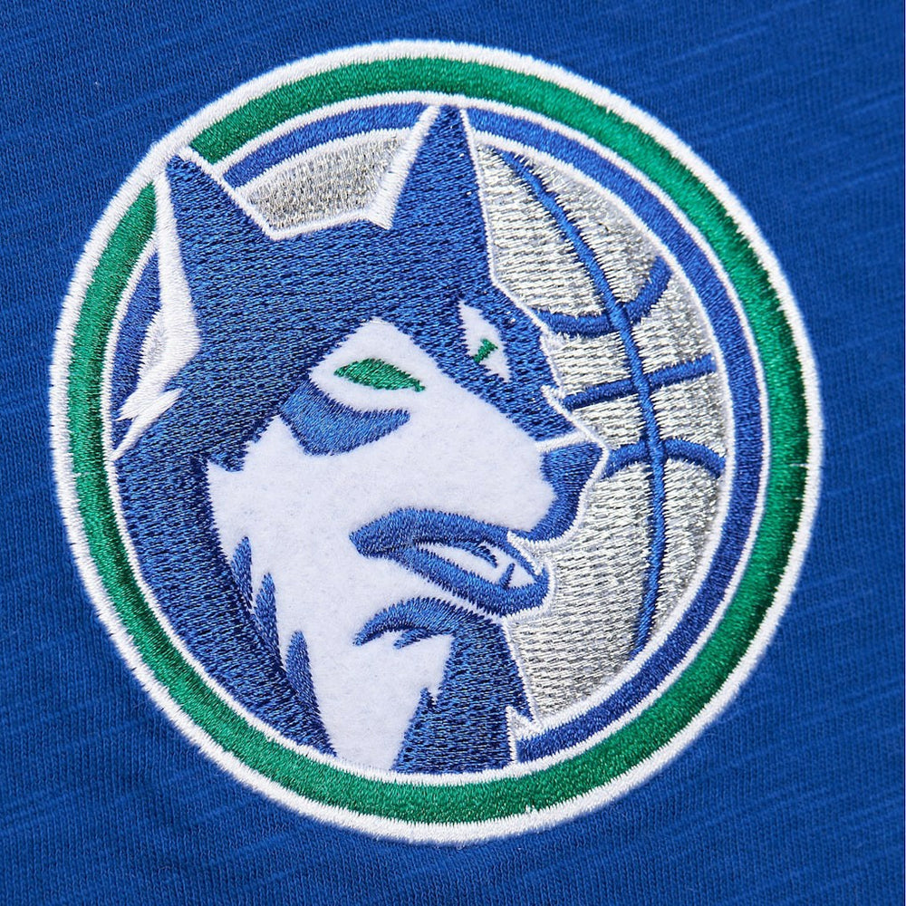 Minnesota Timberwolves Hardwood Classics Felt Applique Slub T-Shirt Blue