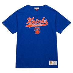 New York Knicks Hardwood Classics Felt Applique Slub T-Shirt Blue