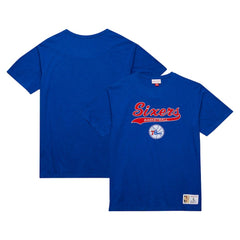 Philadelphia 76ers Hardwood Classics Felt Applique Slub T-Shirt Royal
