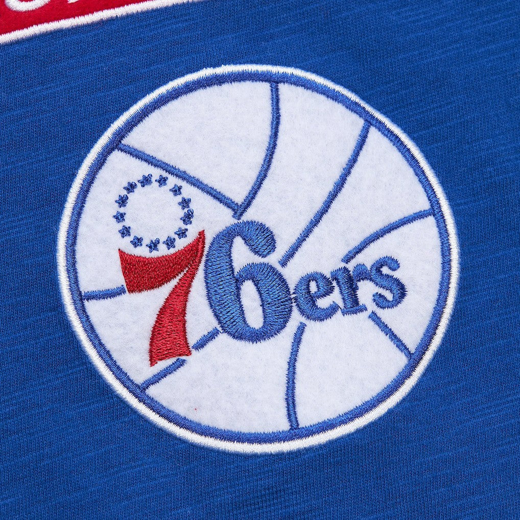 Philadelphia 76ers Hardwood Classics Felt Applique Slub T-Shirt Royal