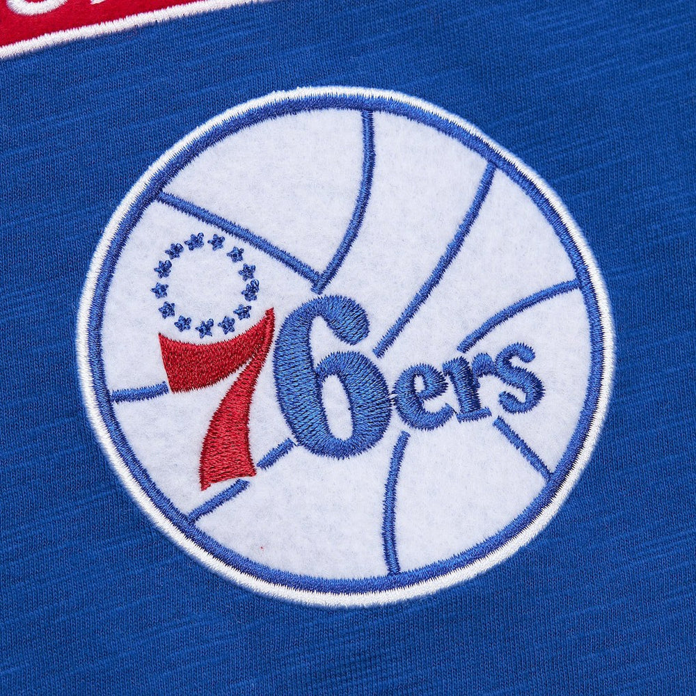 Philadelphia 76ers Hardwood Classics Felt Applique Slub T-Shirt Royal