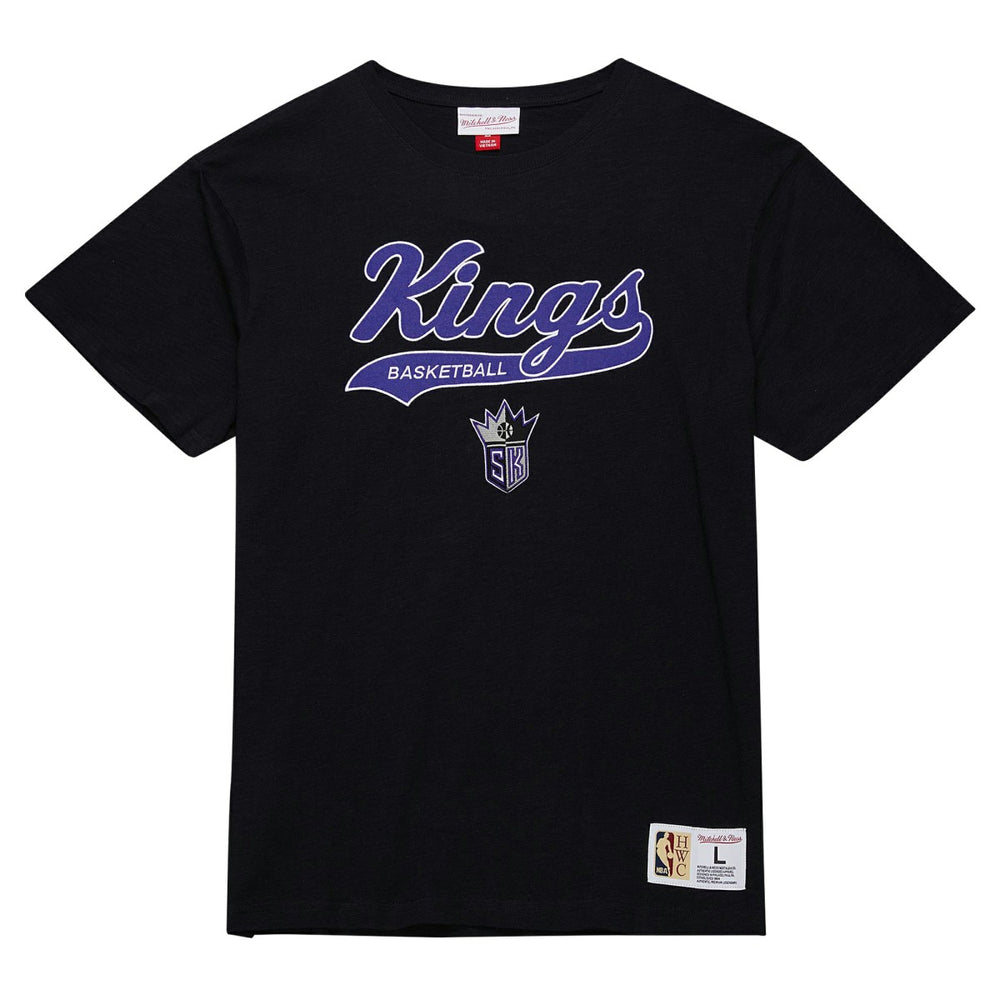 Sacramento Kings Hardwood Classics Felt Applique Slub T-Shirt Black